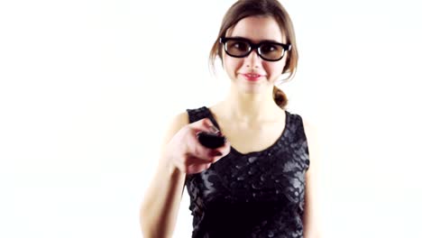 Young-woman-wearing-3d-glasses-and-holding-remote-controller-isolated-on-white-background