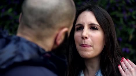 brunette-yelling-to-her-boyfriend-in-a-park