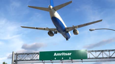 Flugzeug-Landung-Amritsar