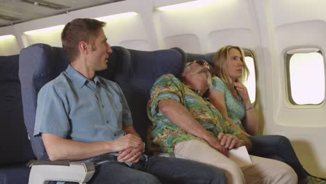 Schlafenden-Passagier-Flugzeug