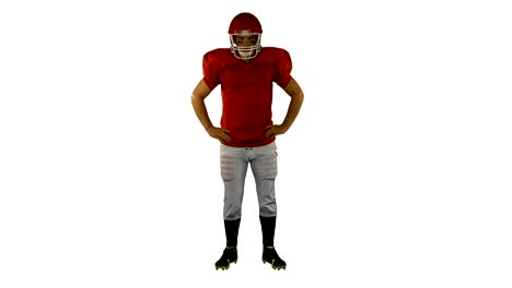 Red-american-football-player-posing