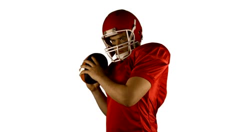 American-football-player-on-white-background