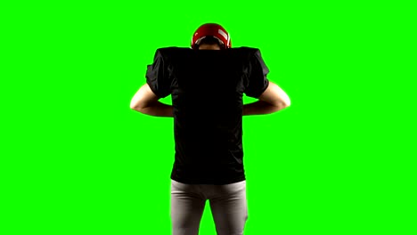 American-football-player-on-green-screen