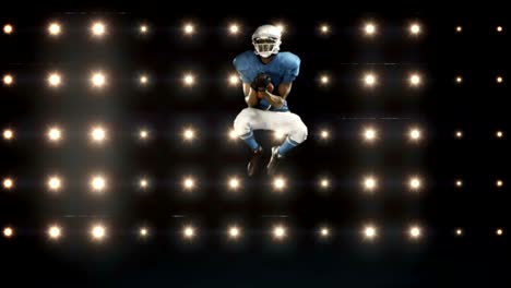 American-football-player-against-flashing-lights