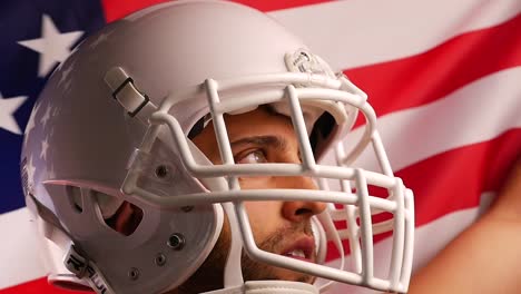 Player-of-American-Football-with-USA-flag