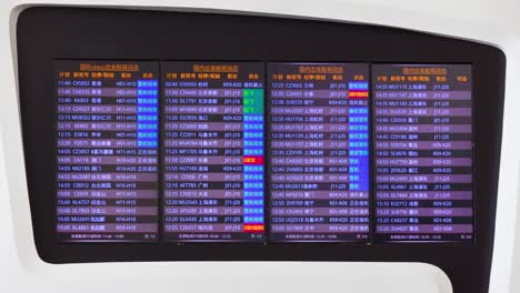 wuhan-day-time-airport-check-in-zone-timetable-panorama-4k-timelapse-china