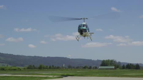 Helicopter-landing-at-rural-airport.--Shot-with-RED-Epic.