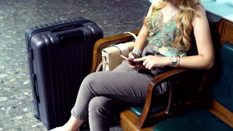 Beautiful-attractive-young-woman-at-the-airport.-Waiting