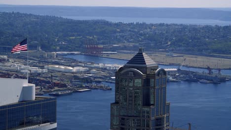 USA-Corporate-Buildings-and-Shipping-Industry-Aerial-Background