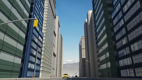 Aerial-3D-City-Flight-Animation-Over-The-Road-To-End