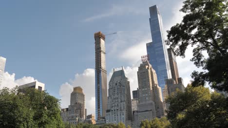 Time-Lapse-Manhattan,-New-York-Stadt-Skyline-Stadtbild-vom-Central-Park-entfernt