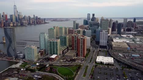 Aerial-of-Jersey-City,-New-Jersey