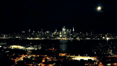 Hyperlapse-Aerial-shot-of-midtown-at-night-4K