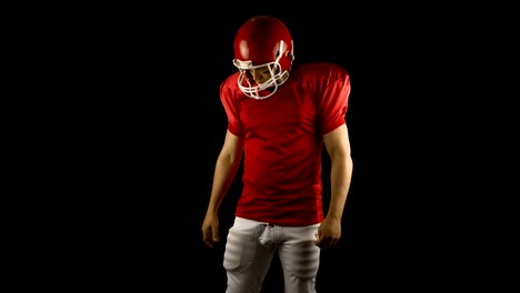 Rote-posieren-american-football-player