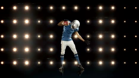 American-football-player-against-flashing-lights