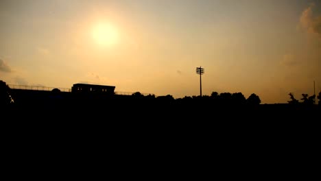 Fußballstadion-Silhouette