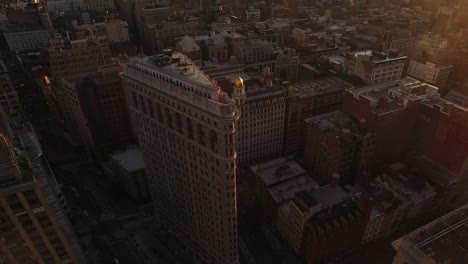 Hierro-plano-de-la-ciudad-de-Nueva-York-edificio-tiro-aéreo