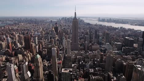 NYC-Aerial-Slow-Zoom-Backwards-Shot-Of-Empire-State-Building