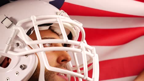 Spieler-des-American-Football-mit-USA-Flagge