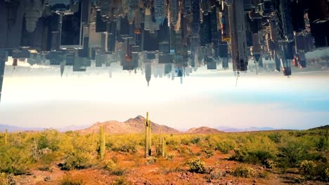 Desert-and-Upside-down-City-Fantasy-Concept-4k