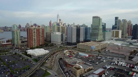 Aerial-of-Jersey-City,-New-Jersey