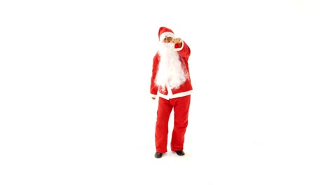 Santa-Clause-is-Dancing-Against-White-Background