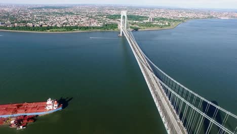 NYC-Aerial-Shot-Flying-Next-To-George-Washington-Bridge