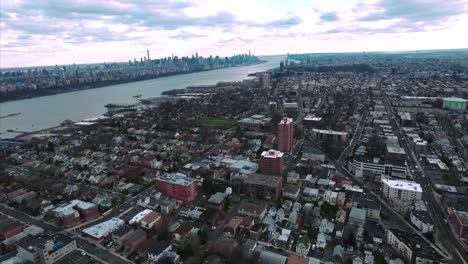 Cliffside-Park-NJ-Aerial-View-Traveling-Towards-Downtown-Mahattan