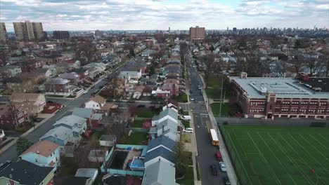 Cliffside-Park,-NJ-Luftbild-der-Schule-&-Gebäude