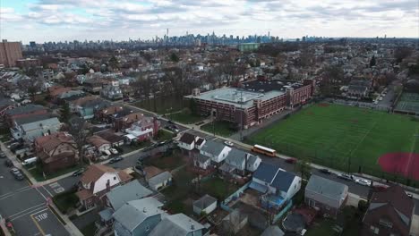 Cliffside-Park-NJ-Aerial-Rotating-Shot-At-Sunset