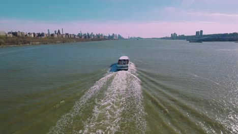 Stationary-Shot-Then-Slow-Trail-Of-Ferry-on-Hudson-River-NYC