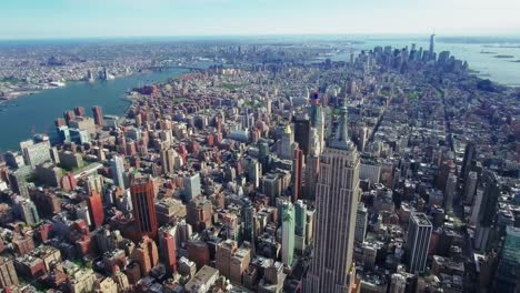 NYC-Aerial-Of-The-Empire-State-Building-Viewing-Downtown