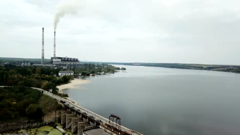 Aerial-shot-of-the-electricity-company