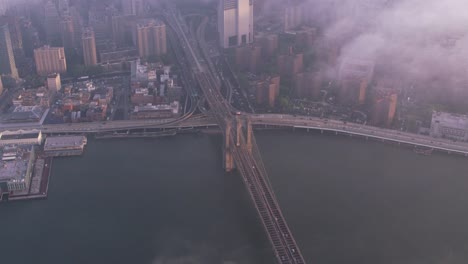 High-angle-aerial-view-of-Brooklyn-Bridge.