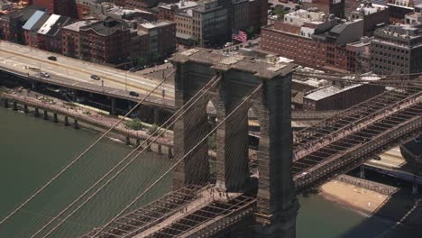 Closeup-aerial-shot-of-Brooklyn-Bridge.