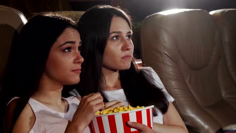 Female-friends-watching-dramatic-movie-together