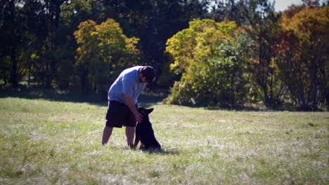 Dog-trainer-and-German-Shepherd
