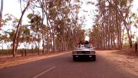 Adolescente-amigos-en-un-viaje-por-carretera-de-verano