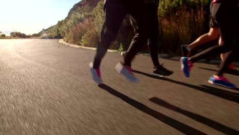 Athletes-doing-a-jogging-workout-outdoors