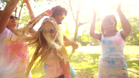 Multi-Ethnic-Group-Celebrating-Holi-Festival-in-Park