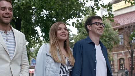 Friends-Walking-and-Chatting-on-Double-Date