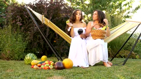 Two-sisters-snack-after-harvesting