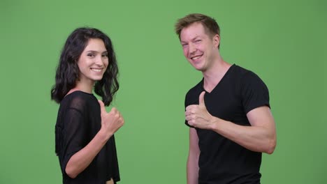 Young-couple-high-five-together