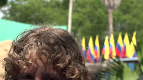 Boy-Posing-with-Colombian-Flags