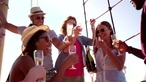 Multi-ethnic-girl-at-a-party-with-friends-and-sunflare