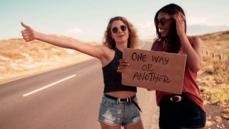 Two-Hipster-Girls-Hitchhiking-Together