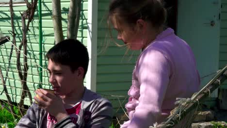 Brother-and-sister-communicate.-The-hammock-nature