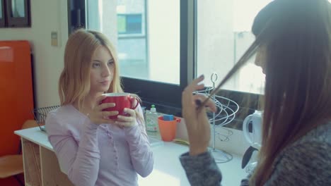 female-colleagues-talking-during-coffee-break