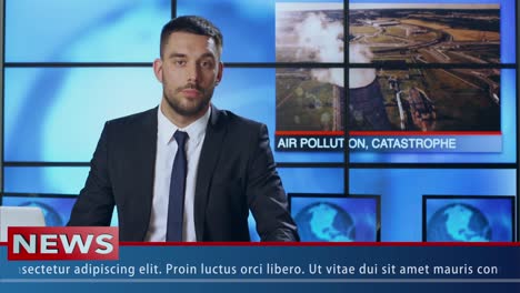 Presentadora-de-noticias-hombre-hablar-de-Ecología-y-contaminación