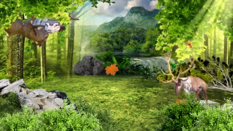 Forest-virtual-scene-with-animals